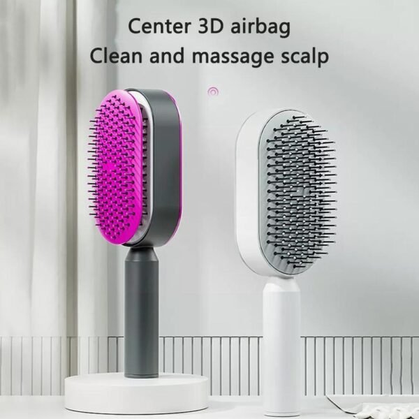 Self Cleaning Hair Brush For Women Massage Scalp Promote Blood Circulation Anti Hair Loss 3D Hair Growth Comb Hairbrush Self-Cleaning Hair Brush   3D Air Cushion Massager Brush   Airbag Massage Comb B - Image 9