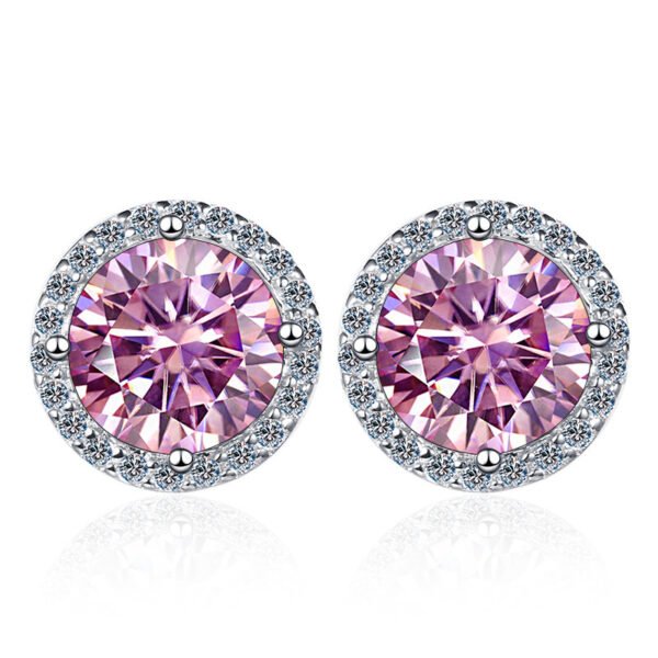 925 Sterling Silver Stud Earrings 1 Karat Moissanite - Image 3