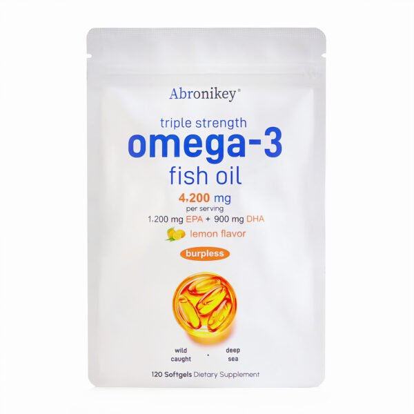 Abronikey Triple Strength  3 Fish Oil Supplements 4200mg Per Serving - Image 2