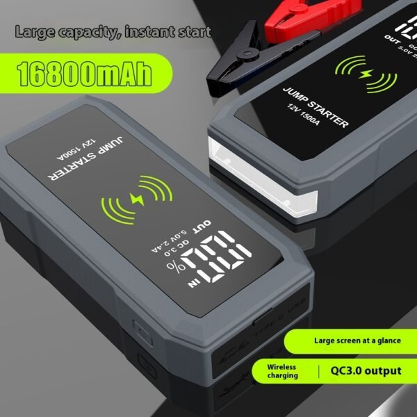 Wireless Charger Large Screen Automobile Emergency Start Power Source 12V - Image 4