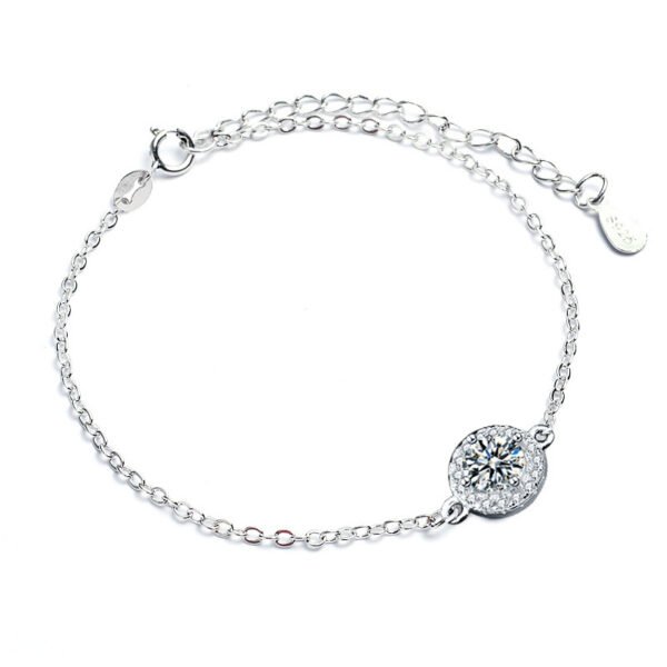 Moissanite 925 Sterling Silver Round Bracelet - Image 4