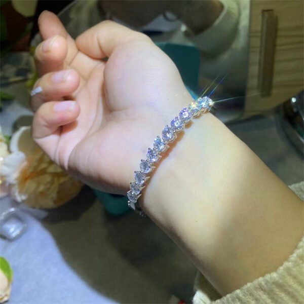 D Color Moissanite Full Diamond Bracelet Four-claw Round Diamond - Image 5