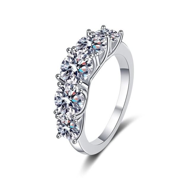 Female Casual Moissanite Pure Silver Ring - Image 2