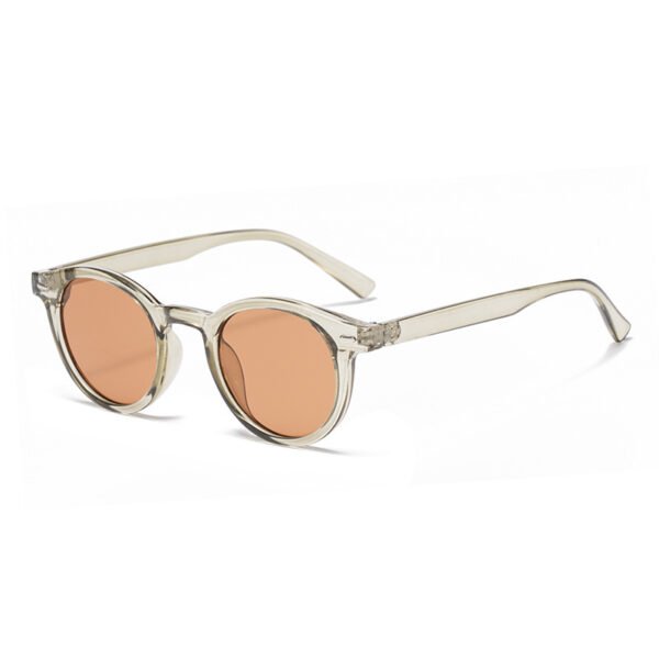 New Beige Nail Round Frame Sunglasses Retro Personality Trendy Sunglasses For Women - Image 5