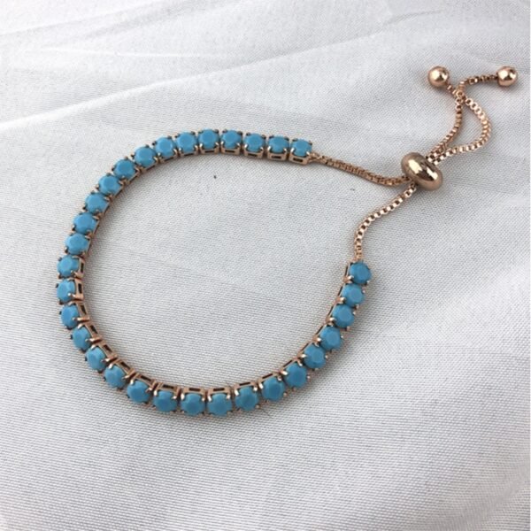 Round Zircon Single Row Full Diamond Tennis Bracelet - Image 6