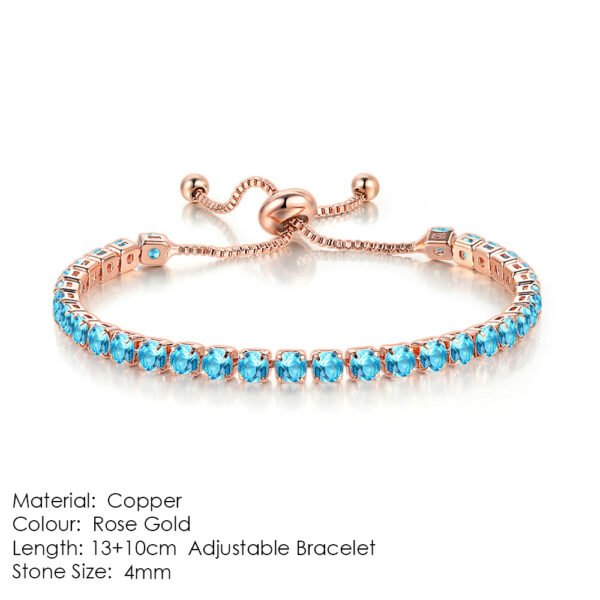 Round Zircon Single Row Full Diamond Tennis Bracelet - Image 4