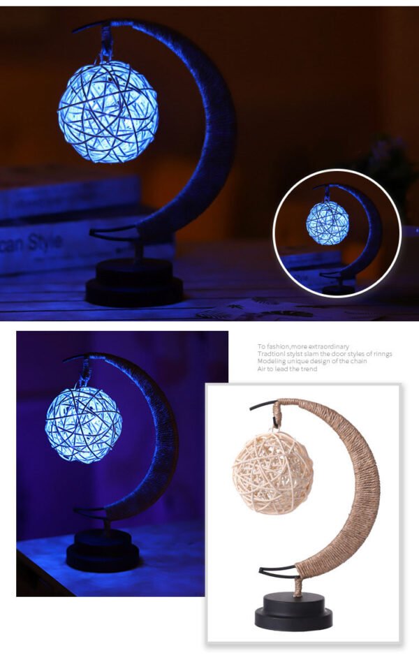 Led Moon Light Wrought Iron Ornament Light Star Shape Copper Wire Light Decorative Light USB Battery - Image 2