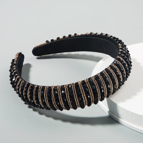 Heming Headband European And American Hand-Woven Crystal Headband Baroque Sponge Hair Bundle Korean Version Of The Net Red Sen Hair Accessories - Image 5