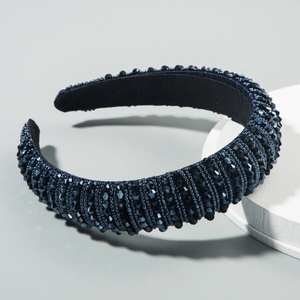 Heming Headband European And American Hand-Woven Crystal Headband Baroque Sponge Hair Bundle Korean Version Of The Net Red Sen Hair Accessories - Image 3