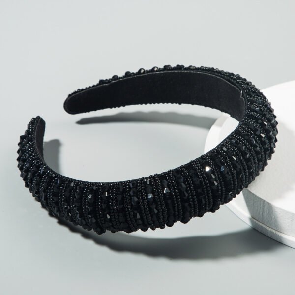 Heming Headband European And American Hand-Woven Crystal Headband Baroque Sponge Hair Bundle Korean Version Of The Net Red Sen Hair Accessories - Image 6