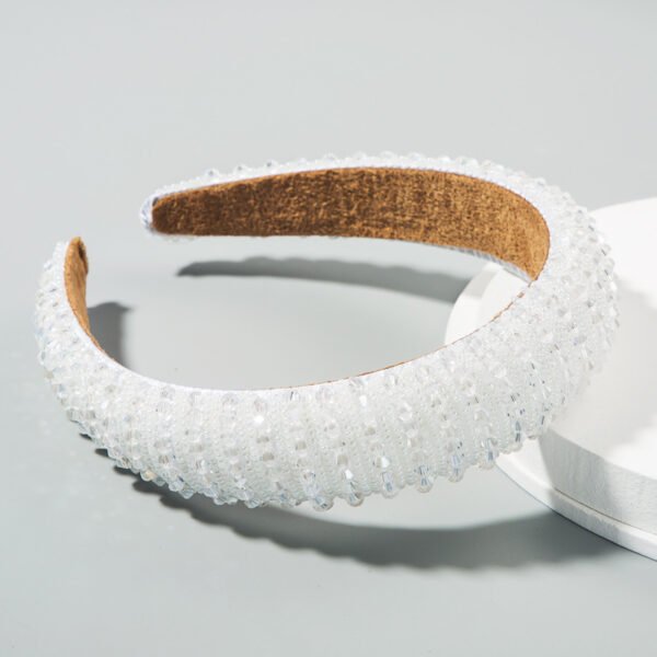 Heming Headband European And American Hand-Woven Crystal Headband Baroque Sponge Hair Bundle Korean Version Of The Net Red Sen Hair Accessories - Image 2