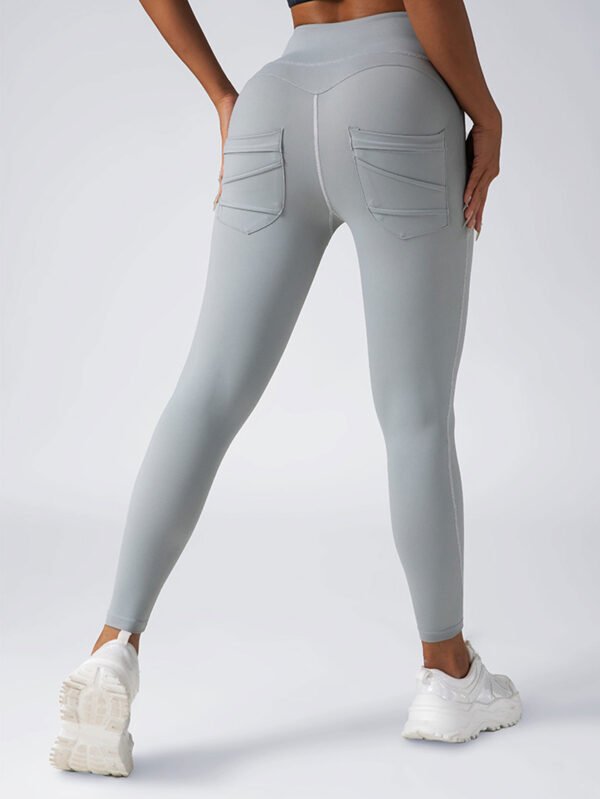 2 Pack High Waist Yoga Pants With Pockets, Tummy Control Workout Running Yoga Leggings For Women - Image 7