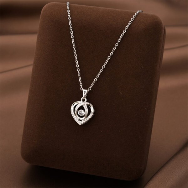 Fashion Dancing Love Necklace With Rhinestones Personality Creative Clavicle Chain Heart-shaped Necklace For Valentine's Day Gift - Image 10