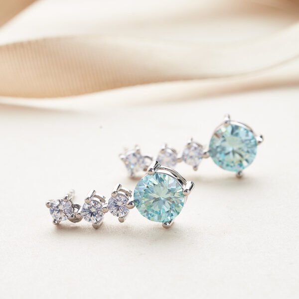 Fashion Stud Earrings Female Color Moissanite - Image 9