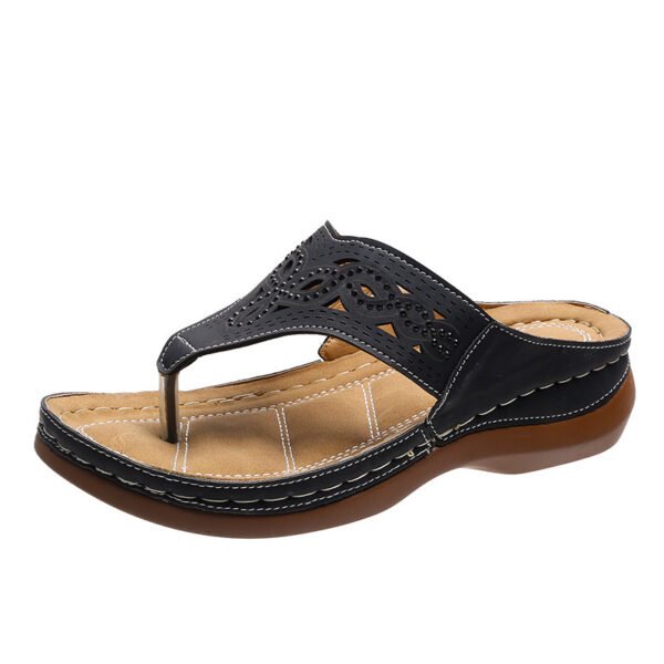 Clip Toe Wedge Sandals Women Summer Flip Flops Slippers Beach Shoes - Image 6