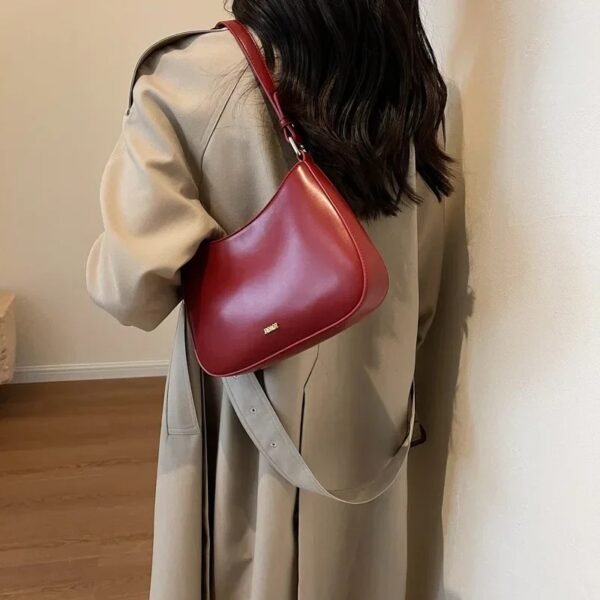 Red Underarm Shoulder Bags For Women 2024 New Texture Leather Crossbody Bag Luxury Designer Wedding Bride Handbags Sling Bag - Image 7