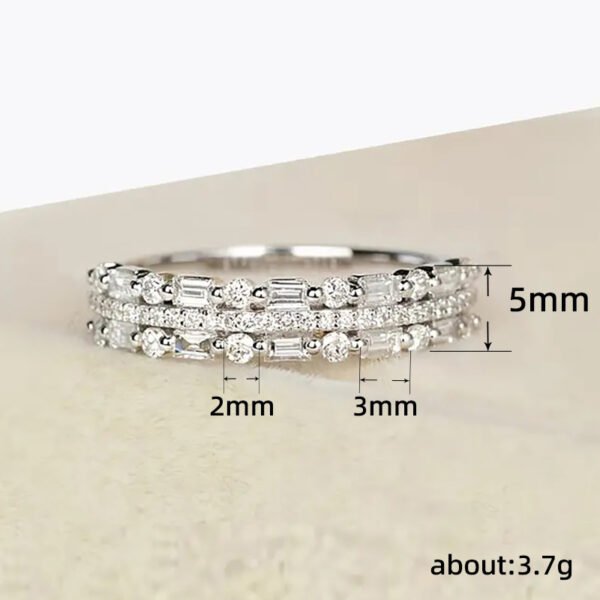 Three-layer Fine Circle Line Setting For Women Full Finger Rings - Image 6