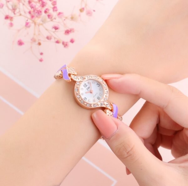 Explosion models ladies bracelet watch Simple digital colorful steel belt alloy quartz watch - Image 3