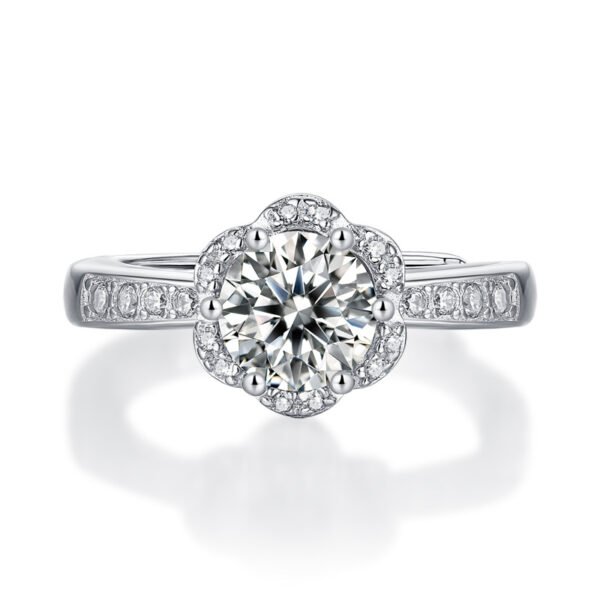 Moissanite Ring Full Of Flowers And Flowers With Open Mouth - Image 2