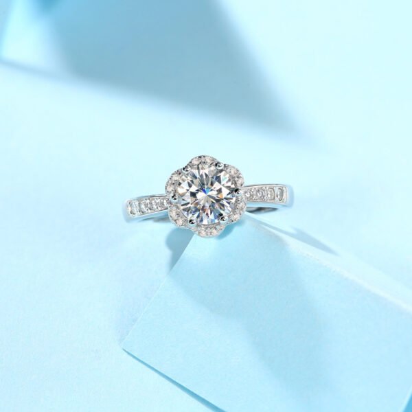 Moissanite Ring Full Of Flowers And Flowers With Open Mouth - Image 5