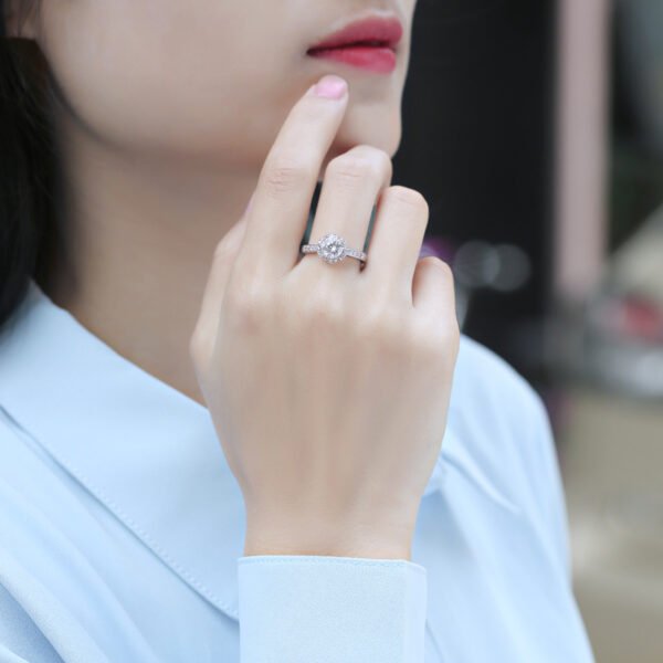 Moissanite Ring Full Of Flowers And Flowers With Open Mouth - Image 3