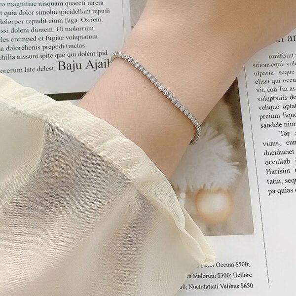 Moissanite Women's Sterling Silver Bracelet - Image 4