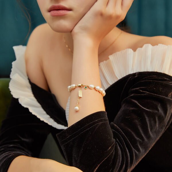 Natural Zircon Pearl Bracelet Ins Fashion Luxury Jewelry - Image 2