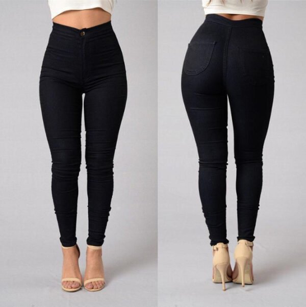 Casual Pants For Women High Waist Stretch Slim Trouser Skinny Candy Color Jeans - Image 4