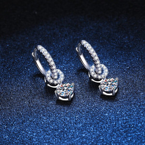 S925 Sterling Silver Moissanite Stud Earrings - Image 3
