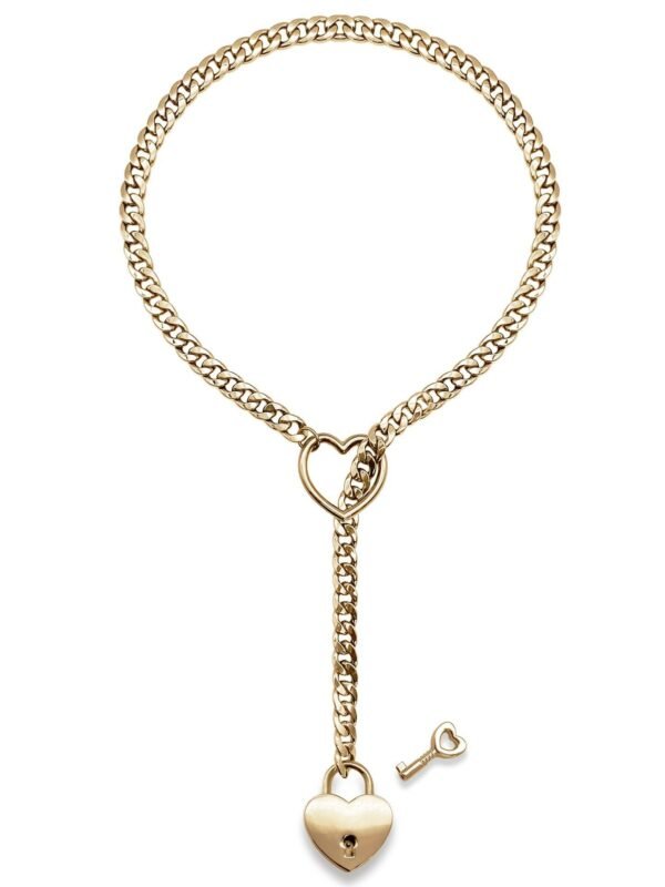 Fashion Jewelry 2024 New Slip Chain Necklace Heart O-Ring Rock Cuban Long Necklace Adjustable Heart Shaped Lock Core With Key - Image 2