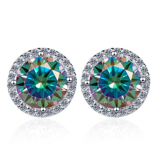 925 Sterling Silver Stud Earrings 1 Karat Moissanite - Image 5