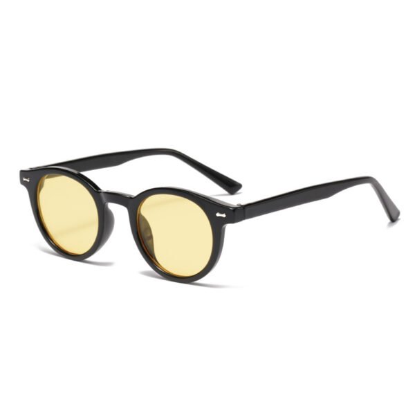 New Beige Nail Round Frame Sunglasses Retro Personality Trendy Sunglasses For Women - Image 6