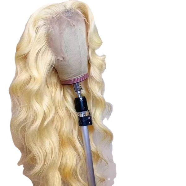 Long Curly Hair Light Blonde Big Waves African Women's Lace Wig - Image 5