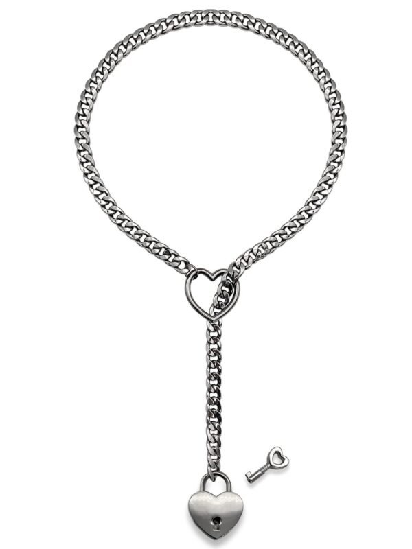 Fashion Jewelry 2024 New Slip Chain Necklace Heart O-Ring Rock Cuban Long Necklace Adjustable Heart Shaped Lock Core With Key - Image 9