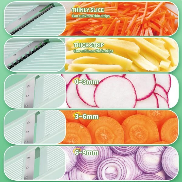 Household Vegetable Cutting Potato Slicer Shredder Multifunctional Fruit Julienne Slicer Grater With Handle Kitchen Gadgets - Image 5