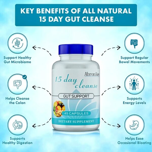 Abronikey 15 Day Purification - Intestinal And Colon Support  Caffeine Free 1 Advanced Formula Containing Senna Leaves,rat Plum Skin, And Psyllium Husks GMO Capsules Healthcare Supplement Hoki Sale - Image 3