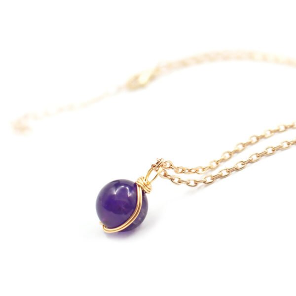 Winding Pendant Natural Crystal Red Agate Necklace Glass Ball Pendant Necklace Women Jewelry Gift - Image 6