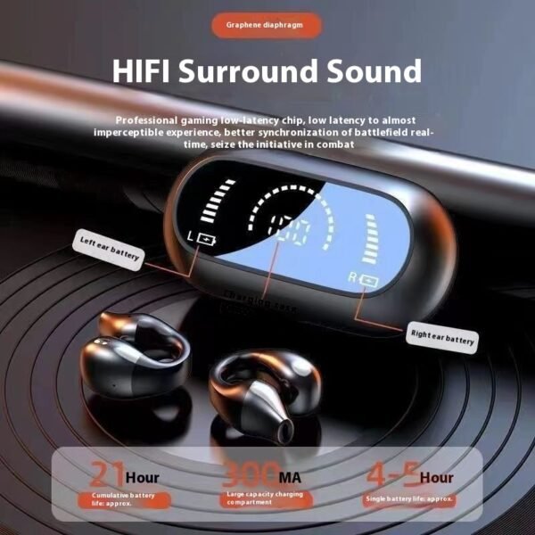 Ear Clip Bone Conduction Headphone Bluetooth-compatible 5.2 HIFI Wireless Earphone Touch Handsfree Sports Noise Cancelling Headset With Mic - Image 10