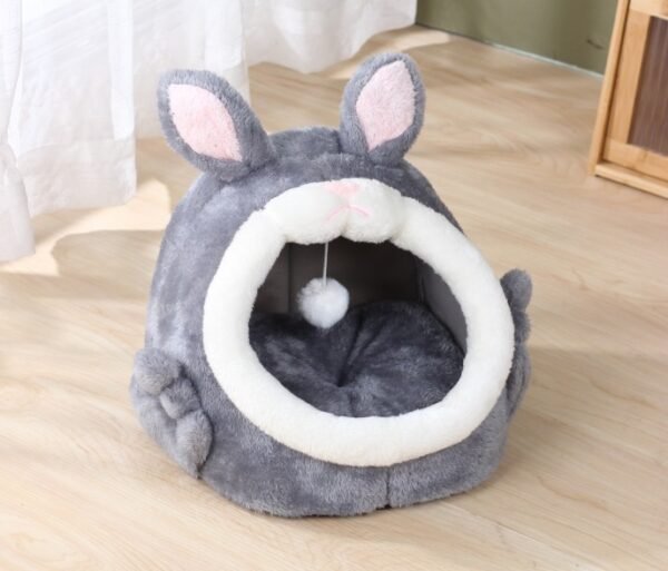 Bejirog Pink Screaming Rabbit Cat Nest Autumn And Winter Semi-closed Cat House - Image 5