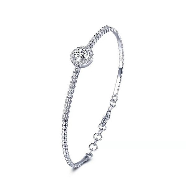 925 Sterling Silver Round Bag Bracelet Ladies Korean Fashion Moissanite Student  Jewelry - Image 5