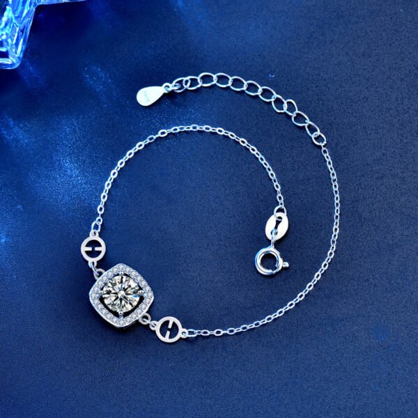 Women's Fashion Jewelry Moissanite Silver Bracelet - Image 3