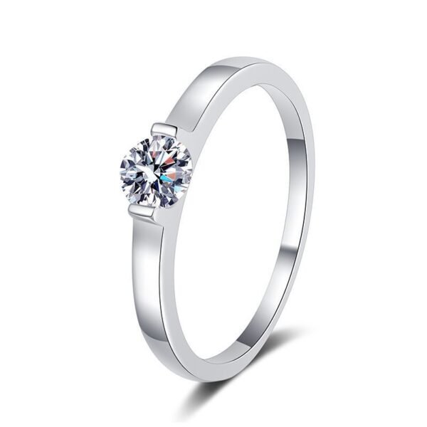S925 Sterling Silver Moissanite Ring Female Small Waist Across The Star River - Image 3