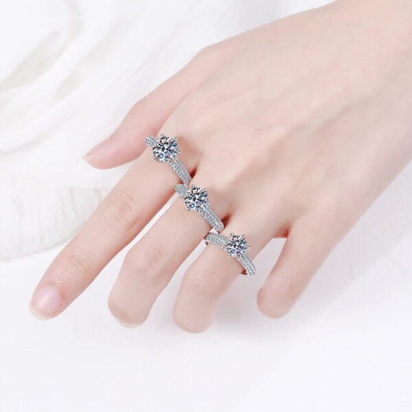 Moissanite Ring 1 Karat-3 Karat Half Of The Country Ring - Image 2