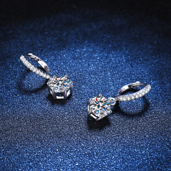 Six-claw Earrings Moissanite Earrings D Color Moissanite Earrings For Women - Image 5