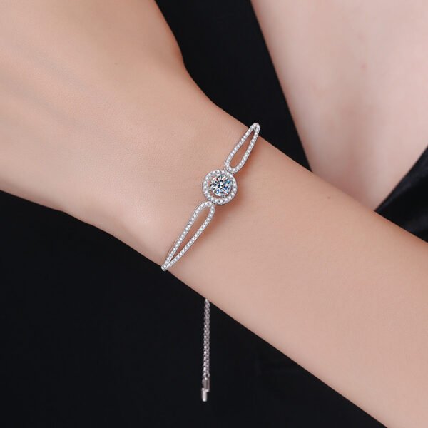 S925 Sterling Silver Female Moissanite Bracelet - Image 3