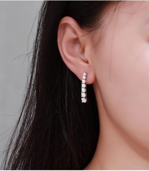 Moissanite Long Tassel Women's Elegant High-grade Light Luxury Earrings Niche Design Sweet - Image 9