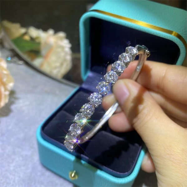 D Color Moissanite Full Diamond Bracelet Four-claw Round Diamond - Image 2