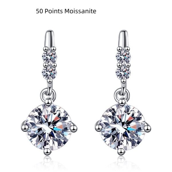 S925 Silver Moissanite Stud Earrings - Image 2