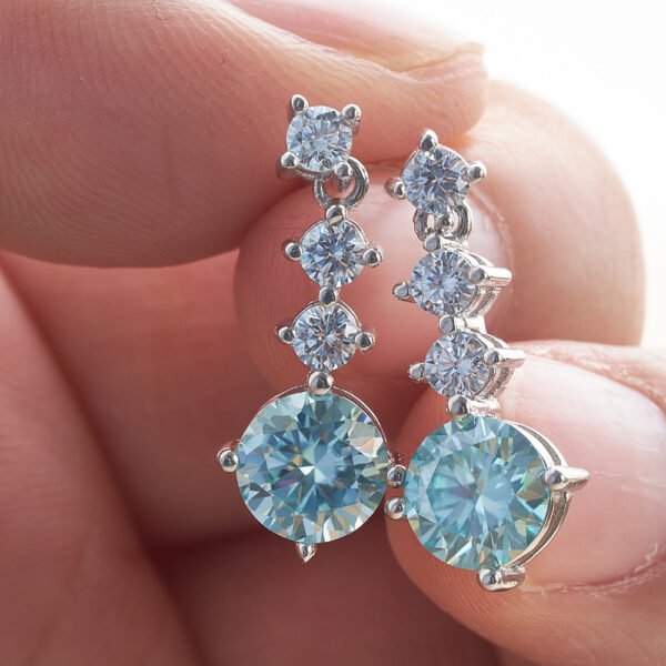 Fashion Stud Earrings Female Color Moissanite - Image 5