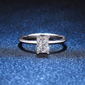 S925 Sterling Silver Ring Moissanite Ring D Color 1 Karat